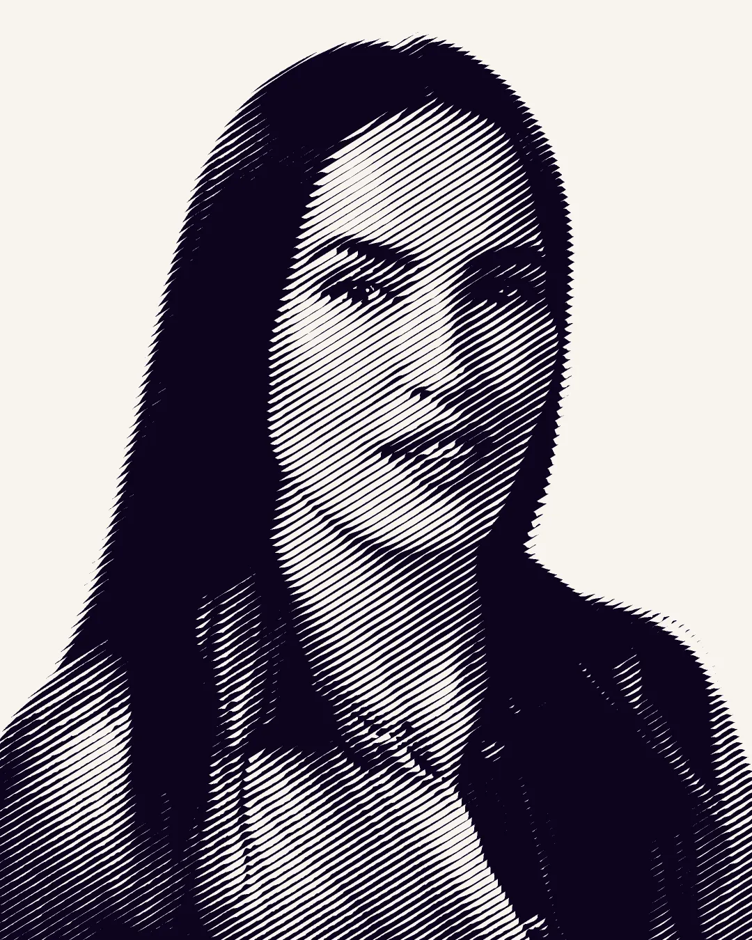 Aleksandra Angelova, Marketing Strategist, 32 degree line-screen treatment