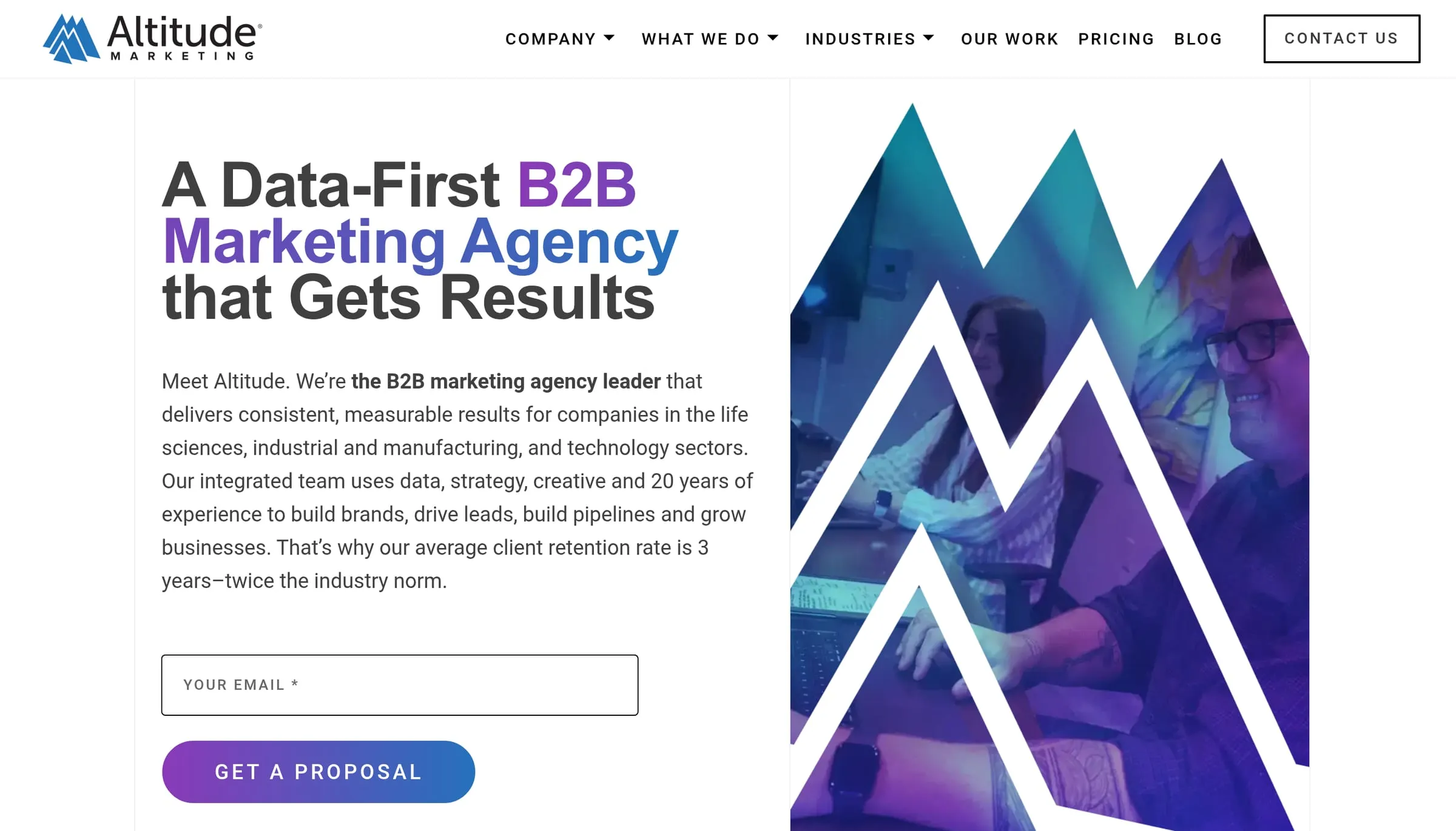 The Altitude Marketing homepage