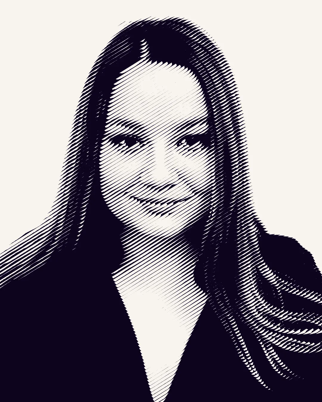 Angie Dordevic, Account Executive, 32 degree line-screen treatment