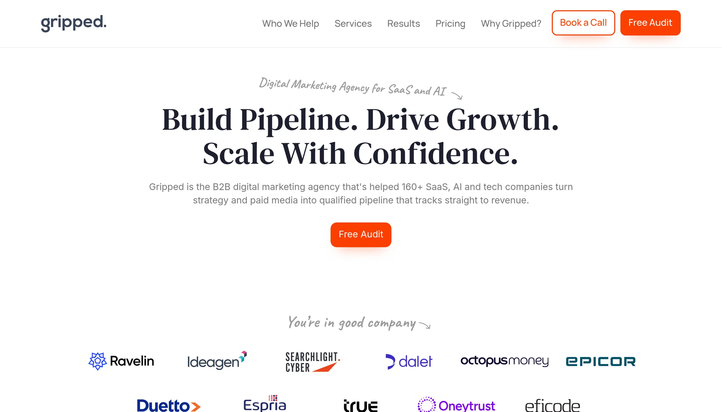 The Gripped homepage