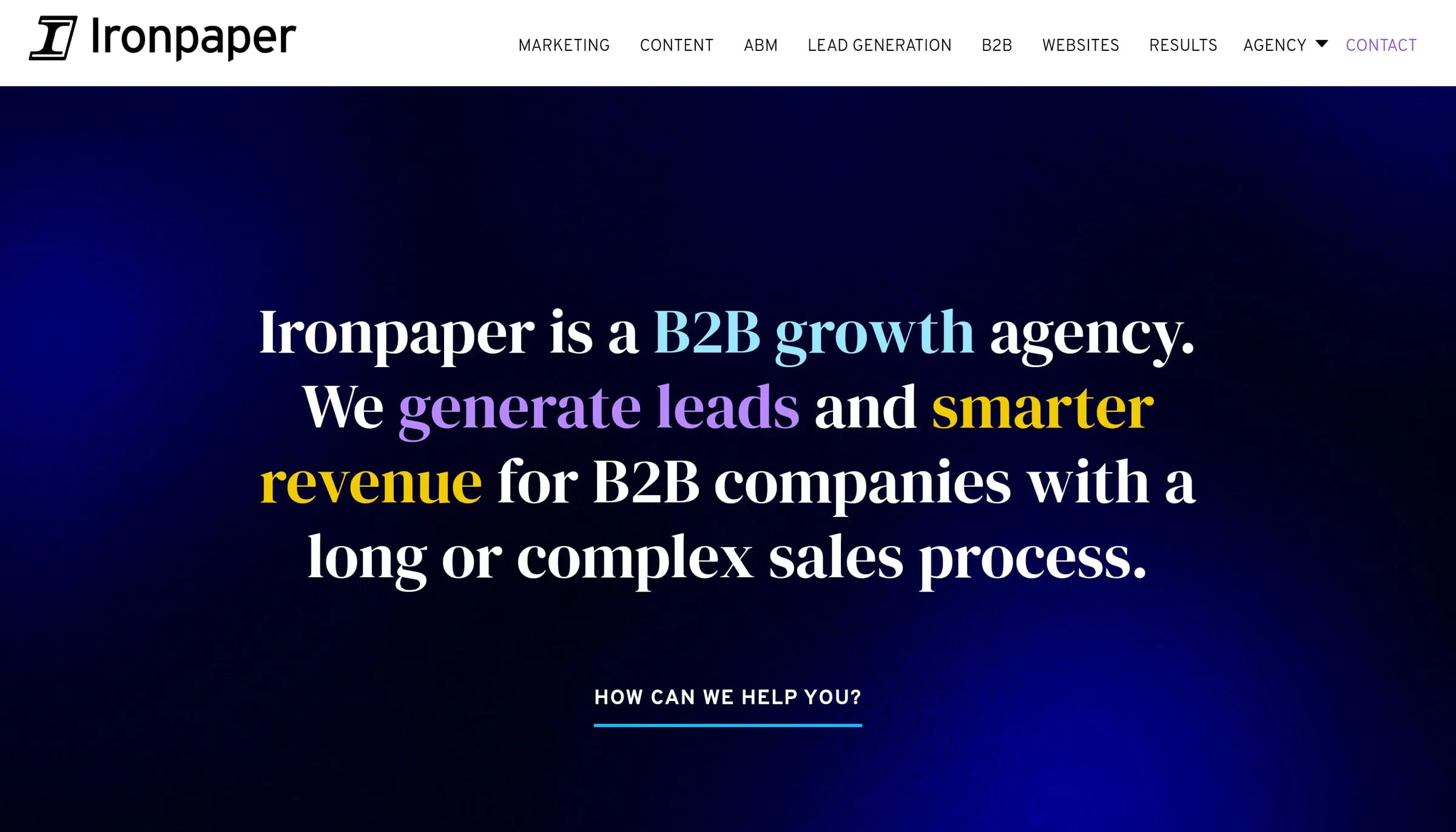 The IronPaper homepage