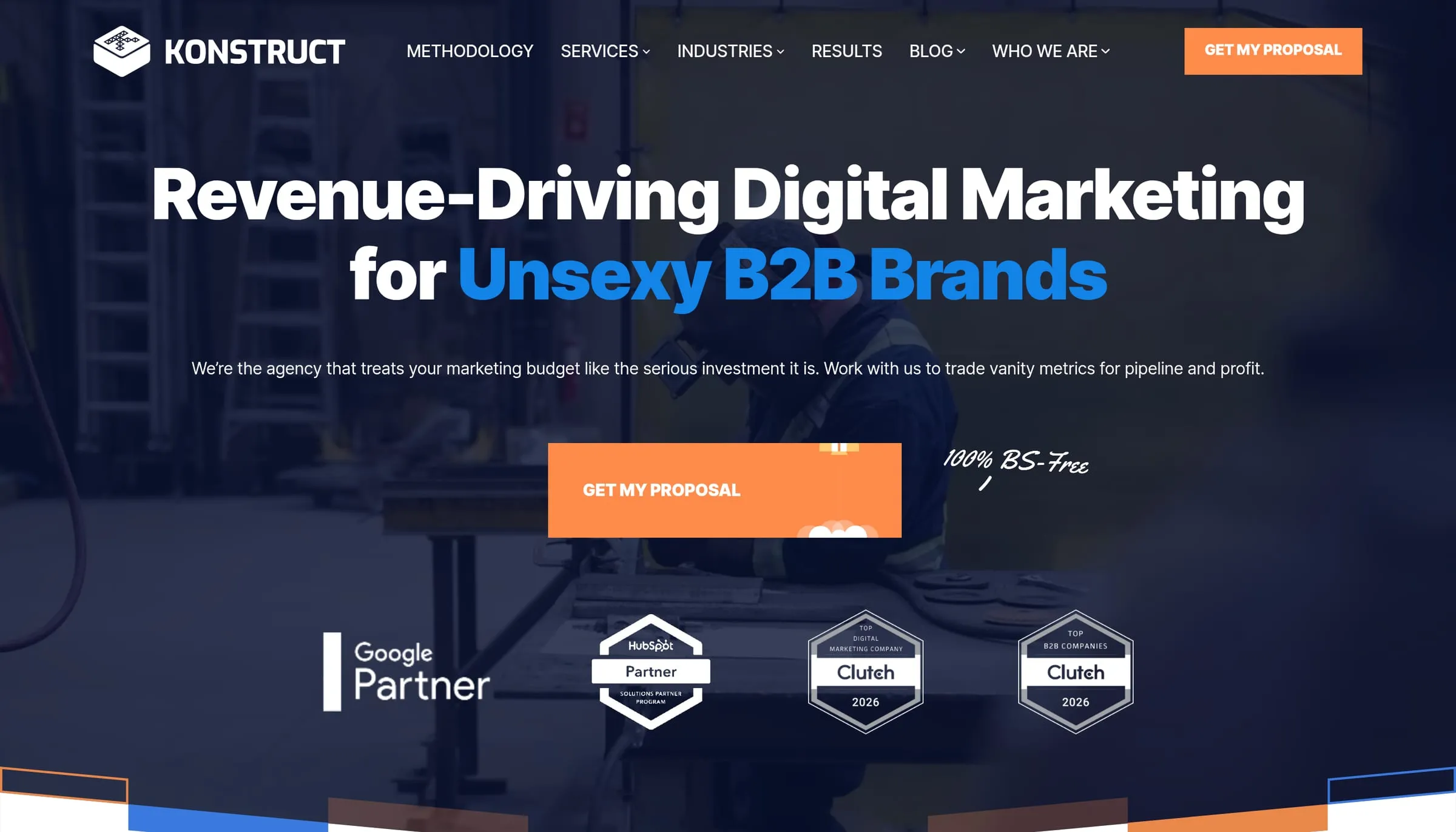 The Konstruct Digital homepage