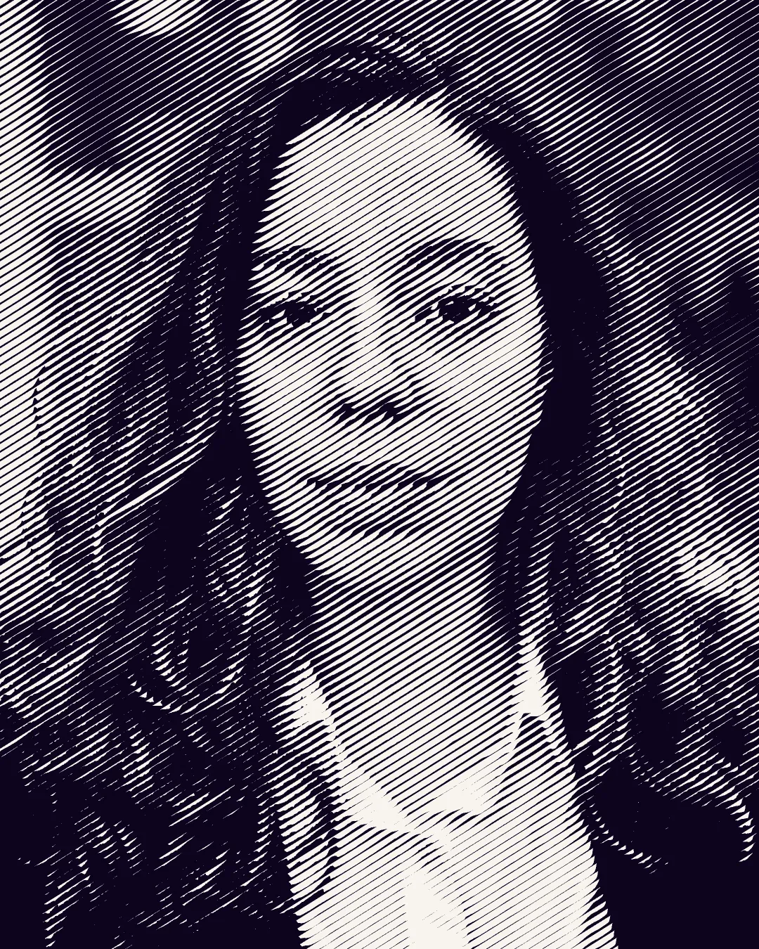 Nathalia Braga, Account Director, 32 degree line-screen treatment