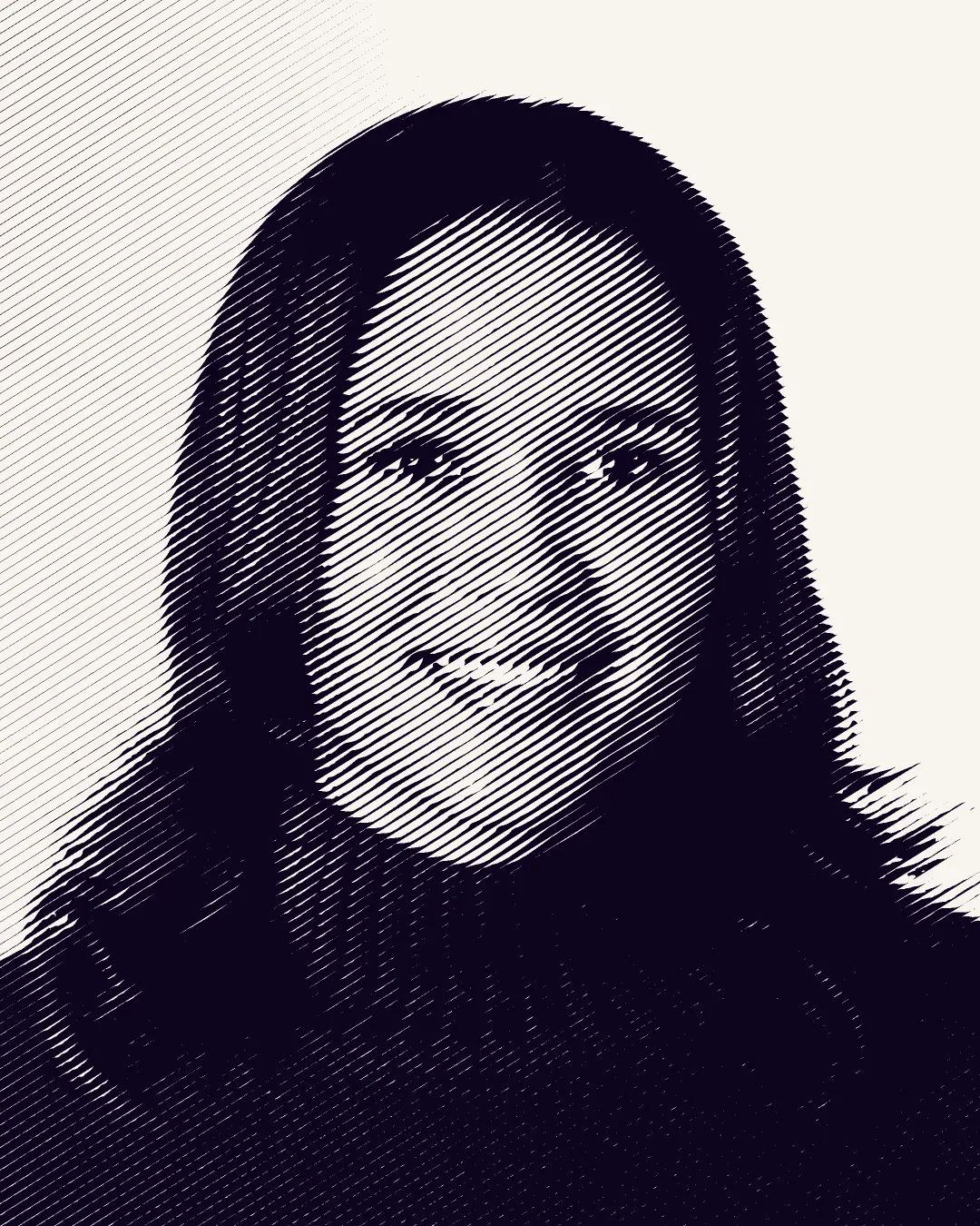 Nathalie Mintjens, Account Director, 32 degree line-screen treatment