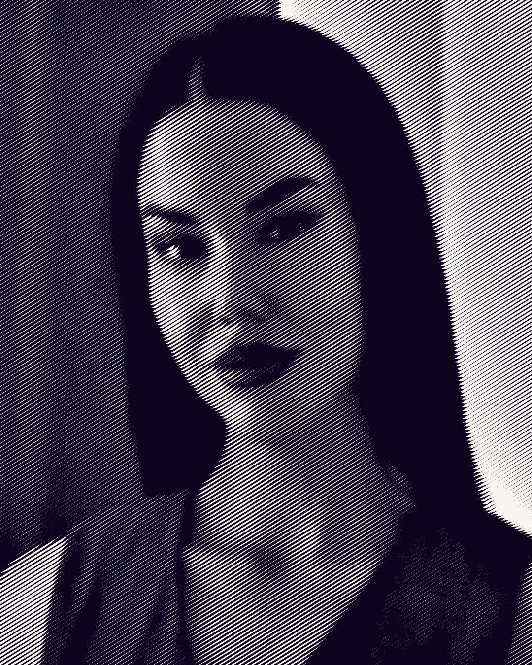 Nina Belina, Sr. Account Director, 32 degree line-screen treatment