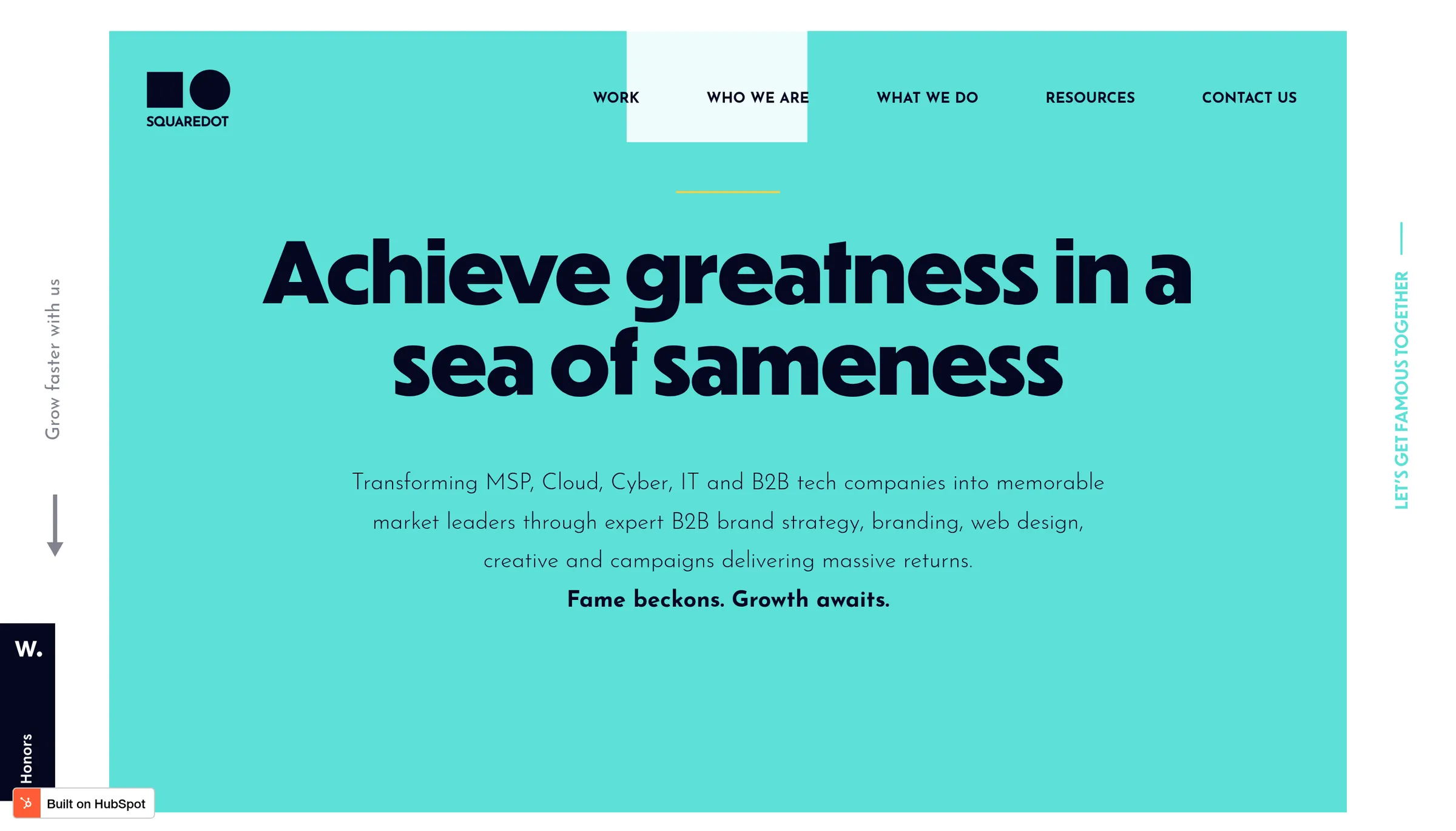 The Squaredot homepage