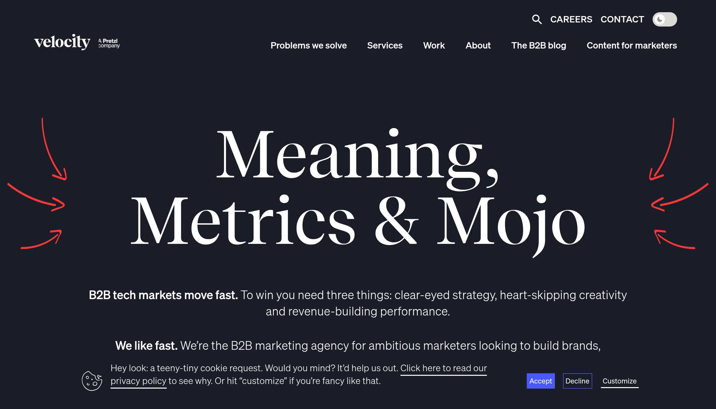 The Velocity Partners homepage