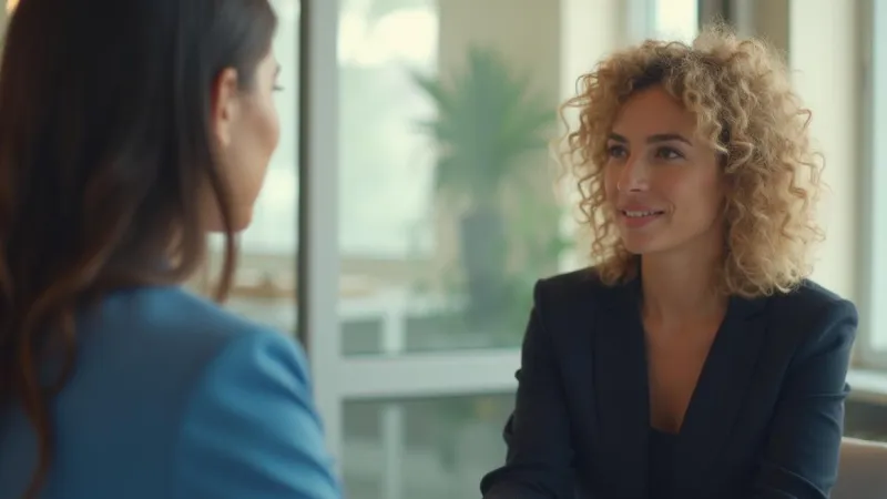 Three colleagues in conversation in a meeting room