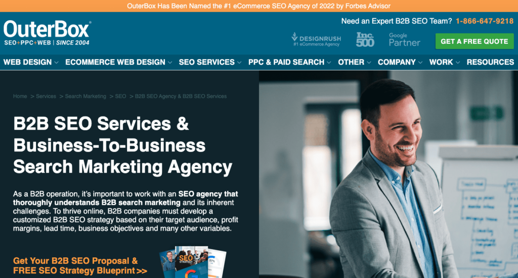 outer box agency website homepage